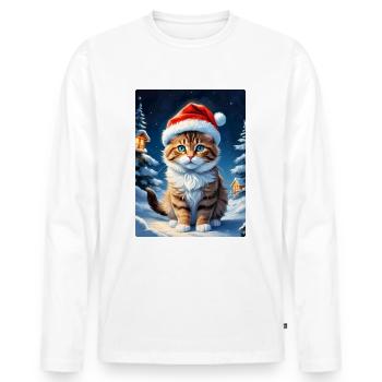 Paysage d’hiver Cat 3.6 - T-shirt manches longues Premium bio Homme - blanc - Devant - Nico (187cm)