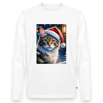 Paysage d’hiver Cat 3.4 - T-shirt manches longues Premium bio Homme - blanc - Devant - Nico (187cm)