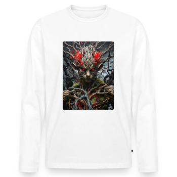 Souris Plantes Effrayantes 1.7 - T-shirt manches longues Premium bio Homme - blanc - Devant - Nico (187cm)