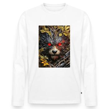Chien de plantes effrayantes 1.1 - T-shirt manches longues Premium bio Homme - blanc - Devant - Nico (187cm)