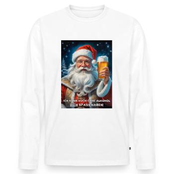 Christmas Santa Claus Beer 1.8 - Men's Premium Organic Long Sleeve Shirt - white - Front - Nico (187cm)