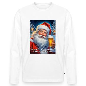 Christmas Santa Claus Beer 1.9 - Men's Premium Organic Long Sleeve Shirt - white - Front - Nico (187cm)