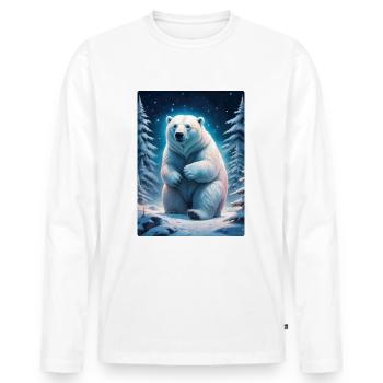 Winter Landscape Bears 1.5 - Men's Premium Organic Long Sleeve Shirt - white - Front - Nico (187cm)