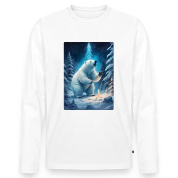 Winter Landscape Bears 1.6 - Men's Premium Organic Long Sleeve Shirt - white - Front - Nico (187cm)