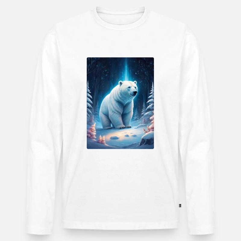 Winterlandschaft Bären 1.10 - Männer Premium Bio Langarmshirt - Weiß