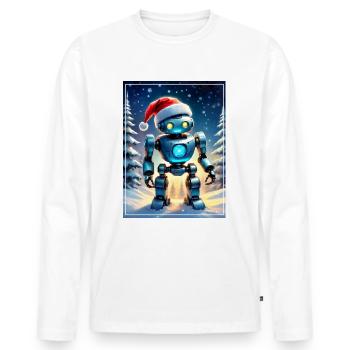 Winter Landscape Robot 1.10 - Men's Premium Organic Long Sleeve Shirt - white - Front - Nico (187cm)