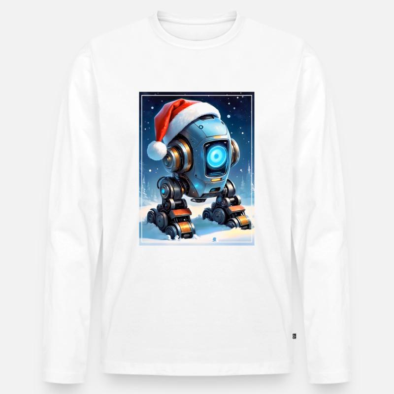 Winterlandschaft Robot 1.13 - Männer Premium Bio Langarmshirt - Weiß