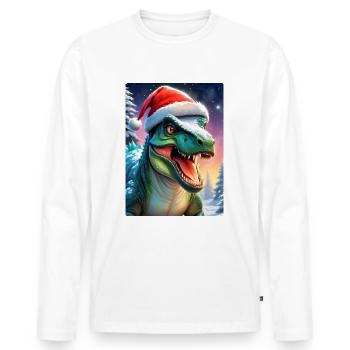 Winter Landscape Dino 2.2 - Men's Premium Organic Long Sleeve Shirt - white - Front - Nico (187cm)