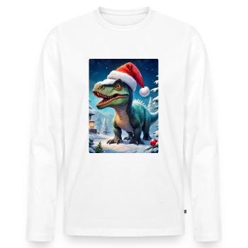 Winterlandschaft Dino 2.3 - Männer Premium Bio Langarmshirt - Weiß - Vorne - Nico (187cm)