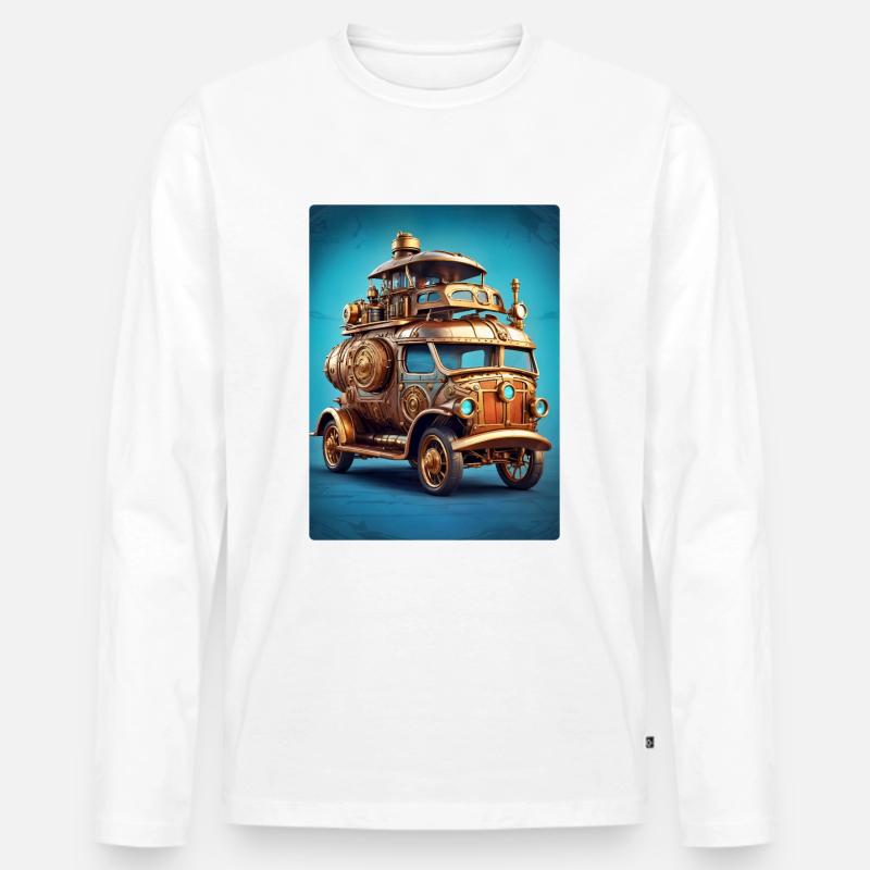 Steampunk Automobile 1.13 - Männer Premium Bio Langarmshirt - Weiß