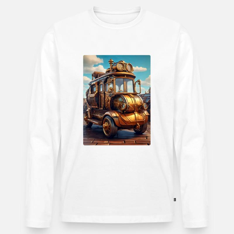 Steampunk Automobile 1.6 - Männer Premium Bio Langarmshirt - Weiß