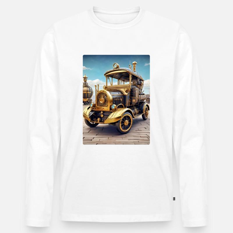 Steampunk Automobile 1.12 - Männer Premium Bio Langarmshirt - Weiß