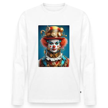 Steampunk Clown 1.4 - Männer Premium Bio Langarmshirt - Weiß - Vorne - Nico (187cm)