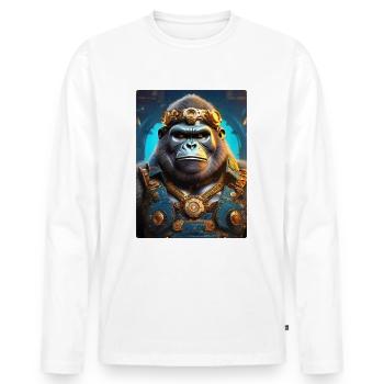 Gorille steampunk 1.4 - T-shirt manches longues Premium bio Homme - blanc - Devant - Nico (187cm)
