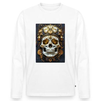 Steampunk Skull 1.13 - Männer Premium Bio Langarmshirt - Weiß - Vorne - Nico (187cm)