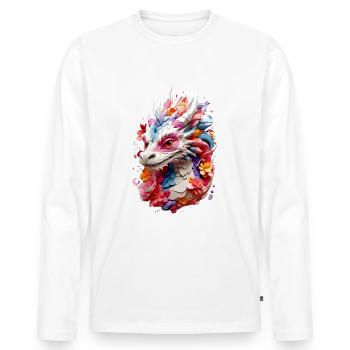 Dragon Dragon V1 24 03 - T-shirt manches longues Premium bio Homme - blanc - Devant - Nico (187cm)