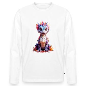 Dragon Dragon V1 24 08 - T-shirt manches longues Premium bio Homme - blanc - Devant - Nico (187cm)