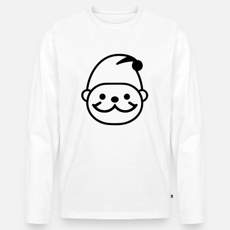 Kleiner Weihnachtsmann - Männer Premium Bio Langarmshirt - Weiß