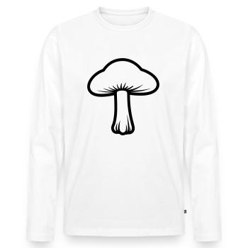 Pilz - Männer Premium Bio Langarmshirt - Weiß - Vorne - Nico (187cm)