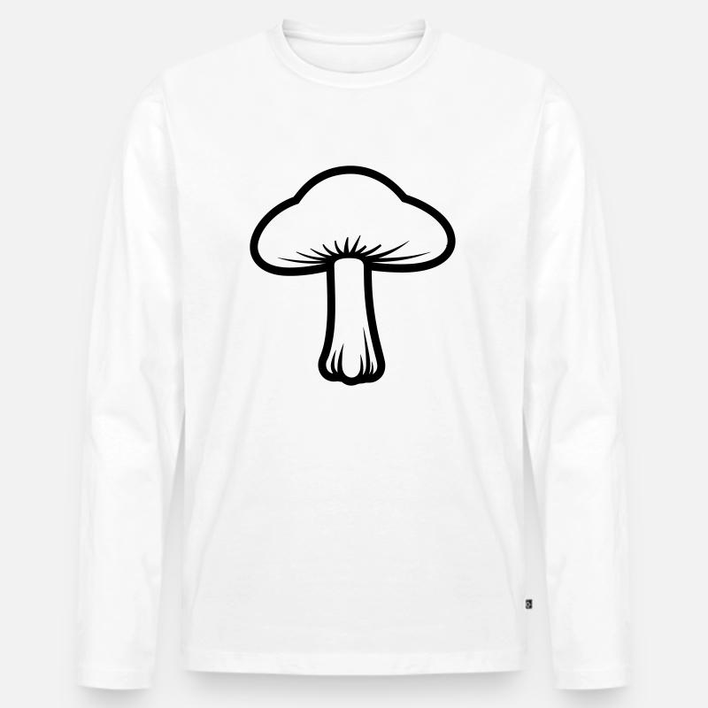Pilz - Männer Premium Bio Langarmshirt - Weiß