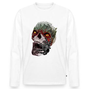 Halloween Gruselmonster - Männer Premium Bio Langarmshirt - Weiß - Vorne - Nico (187cm)