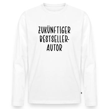 ZUKÜNFTIGER BESTSELLERAUTOR | Hobby Schriftsteller - Männer Premium Bio Langarmshirt - Weiß - Vorne - Nico (187cm)