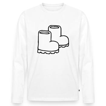 Boots Winter Boots Rubber Boots Boots - Men's Premium Organic Long Sleeve Shirt - white - Front - Nico (187cm)