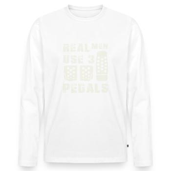 Real Men Pedals Shirts - T-shirt manches longues Premium bio Homme - blanc - Devant - Nico (187cm)