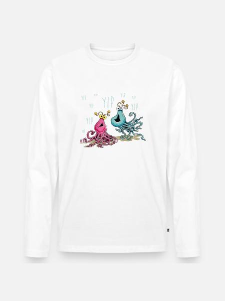 Sesame Street Yip Yip Alien - Men's Premium Organic Long Sleeve Shirt - white