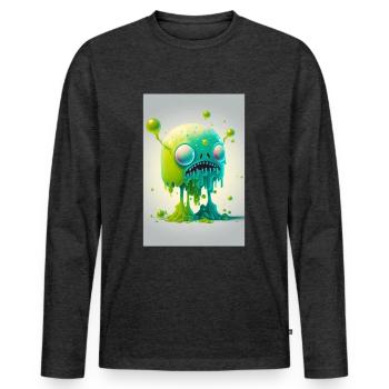 Zombie Gelée - T-shirt manches longues Premium bio Homme - anthracite chiné - Devant - Nico (187cm)