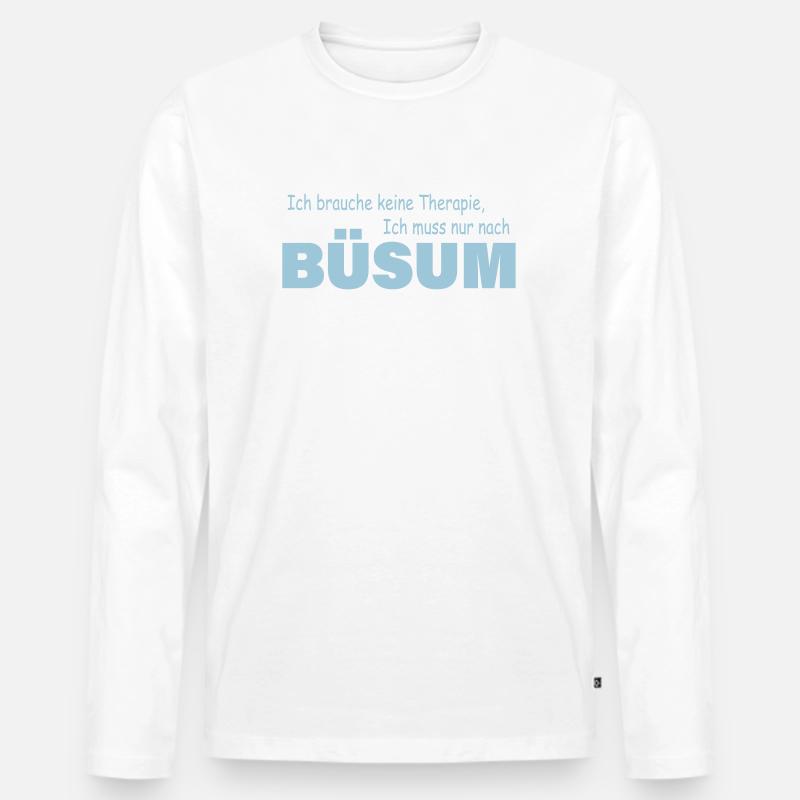 Therapie BÜSUM - Männer Premium Bio Langarmshirt - Weiß