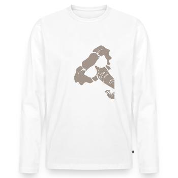 Elefant - Männer Premium Bio Langarmshirt - Weiß - Vorne - Nico (187cm)