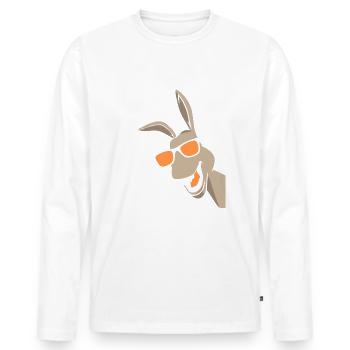 Esel - Männer Premium Bio Langarmshirt - Weiß - Vorne - Nico (187cm)