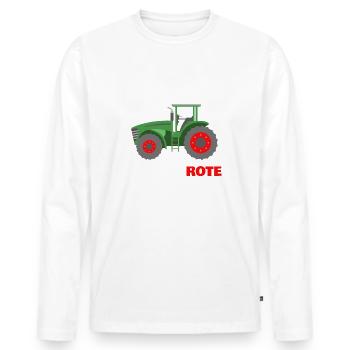 Landwirtschaft Traktor Trekker Traktorfahrer Lusti - Männer Premium Bio Langarmshirt - Weiß - Vorne - Nico (187cm)