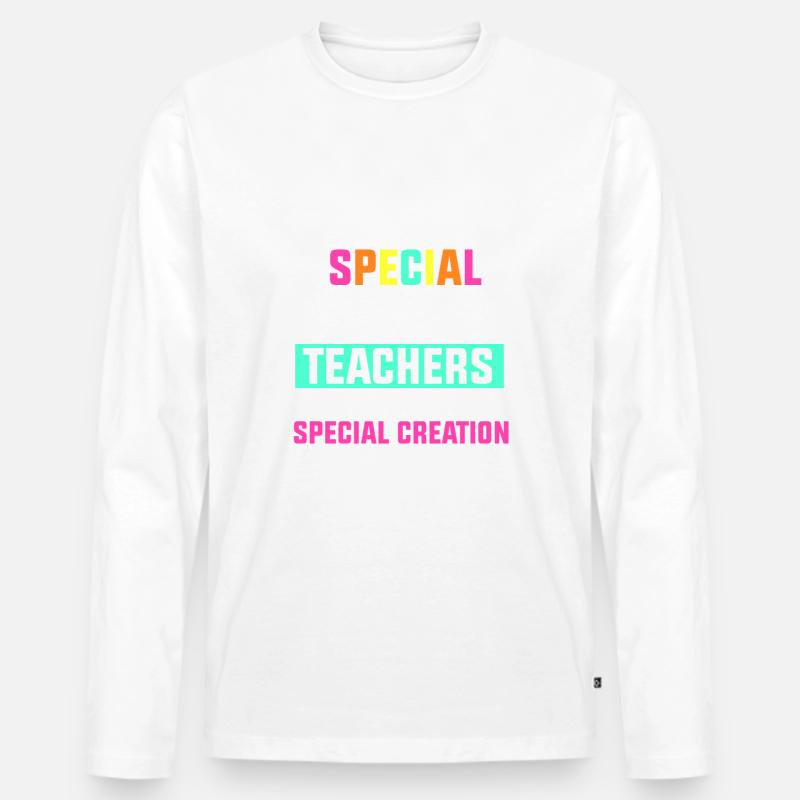 God created special education teachers - Männer Premium Bio Langarmshirt - undefined
