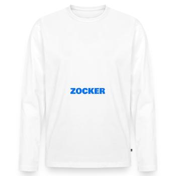 Morgens Müde Abends Blau Zocker - Männer Premium Bio Langarmshirt - Weiß - Vorne - Nico (187cm)