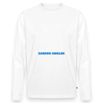 Morgens Müde Abends Blau Zander Angler - Männer Premium Bio Langarmshirt - Weiß - Vorne - Nico (187cm)
