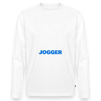 Morgens Müde Abends Blau Jogger - Männer Premium Bio Langarmshirt - Weiß - Vorne - Nico (187cm)