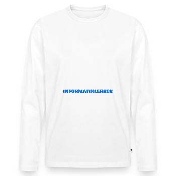 Morgens Müde Abends Blau Informatiklehrer - Männer Premium Bio Langarmshirt - Weiß - Vorne - Nico (187cm)