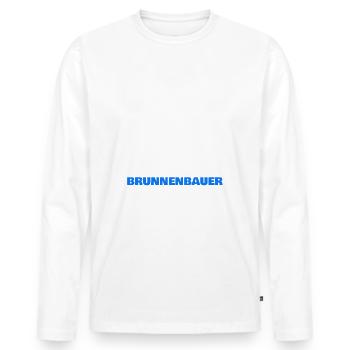 Morgens Müde Abends Blau Brunnenbauer - Männer Premium Bio Langarmshirt - Weiß - Vorne - Nico (187cm)