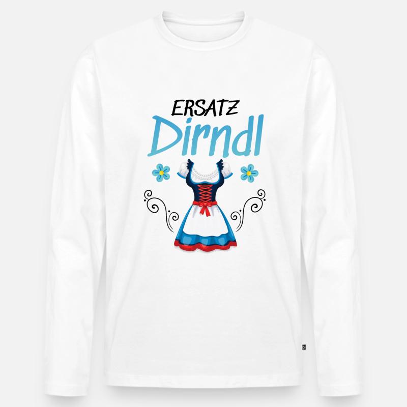 Dirndl Ersatz - Männer Premium Bio Langarmshirt - Weiß