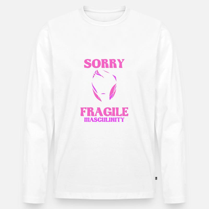 I'm not sorry about your fragile masculinity - Männer Premium Bio Langarmshirt - Weiß