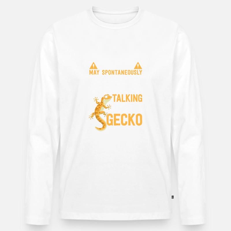 start talking about Gecko - Männer Premium Bio Langarmshirt - undefined