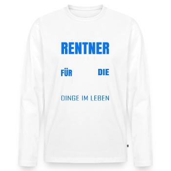 Rentner Rente Rentenbeginn Whiskeytrinker Whiskey - Männer Premium Bio Langarmshirt - Weiß - Vorne - Nico (187cm)