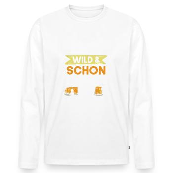 18 Jahre Geburtstag Bier Biertrinker - Männer Premium Bio Langarmshirt - Weiß - Vorne - Nico (187cm)