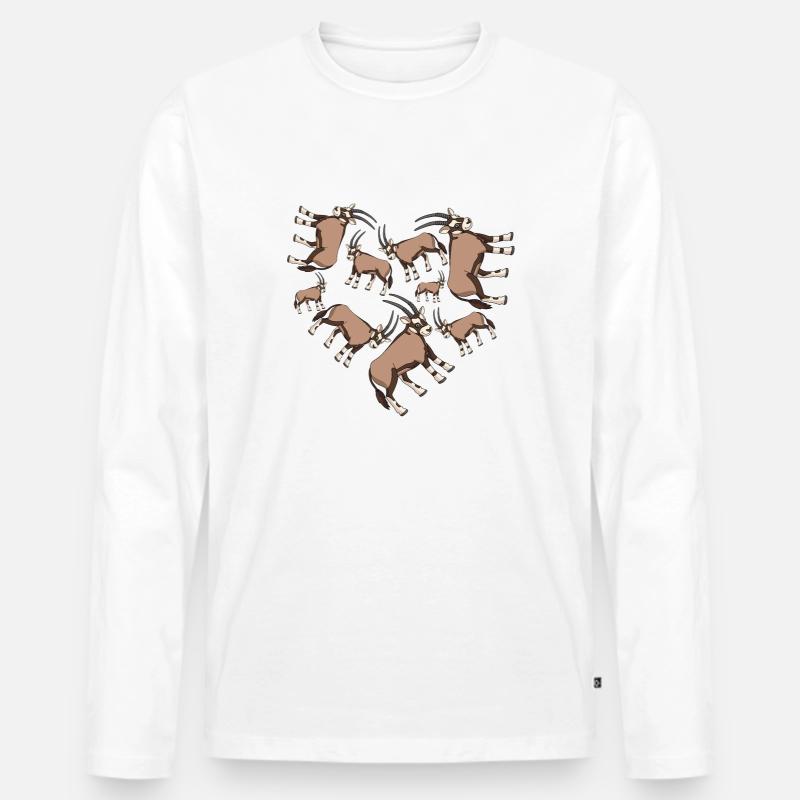 Herz Spießbock Steinbock - Männer Premium Bio Langarmshirt - undefined