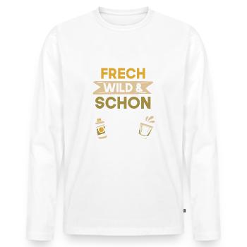 Geschenk 80 Jahre Geburtstag Whiskey - Männer Premium Bio Langarmshirt - Weiß - Vorne - Nico (187cm)