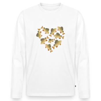 Herz Barsch - Männer Premium Bio Langarmshirt - Weiß - Vorne - Nico (187cm)