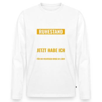Rentner Rente Rentenbeginn Whiskeytrinker Whiskey - Männer Premium Bio Langarmshirt - Weiß - Vorne - Nico (187cm)