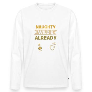 17 Jahre Geburtstag Whiskey - Männer Premium Bio Langarmshirt - Weiß - Vorne - Nico (187cm)